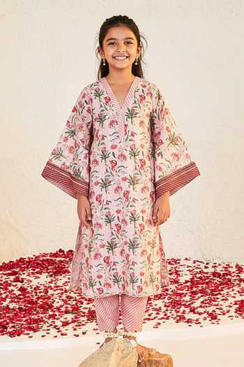 Sage Saga Mahgul Floral Print Kurta For Kids