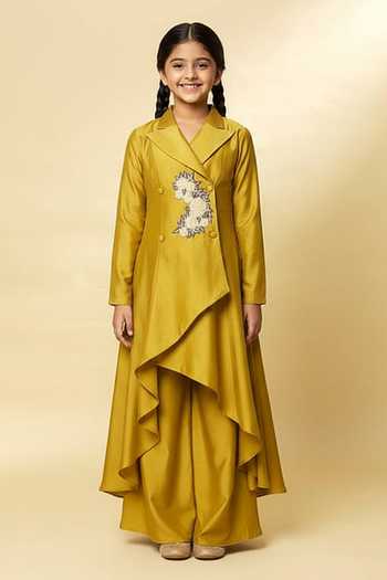 Aakaar Blazer Style Tunic & Palazzo Set For Kids