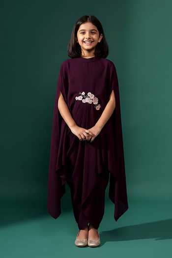 Aakaar Sequin Rosa Embellished Draped Gown For Kids
