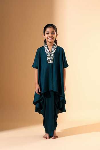 Aakaar X AZA Coin Embellished Skirt Set For Kids