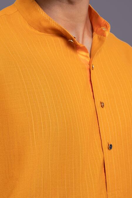 Shop Raghavendra Rathore Jodhpur Orange Cotton Thread Kurta Online at Aza Fashions Shop_Raghavendra Rathore Jodhpur_Orange Cotton Thread Kurta _Online_at_Aza_Fashions