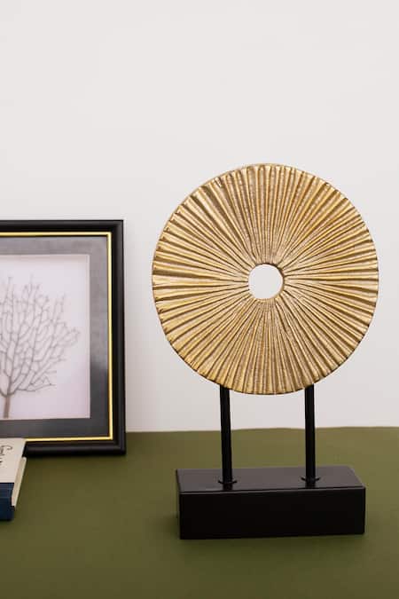 Buy_H2h_Gold Metal Gilded Radial Table Decor_Online_at_Aza_Fashions
