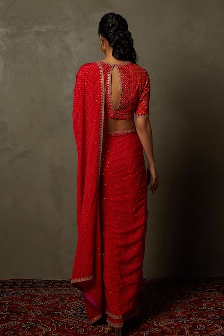 RI.Ritu Kumar Prina Geometric Print Saree With Blouse 