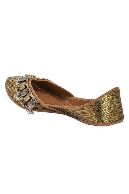 Buy 5elements Gold Coin Tassel Juttis Online at Aza Fashions Buy_5elements_Gold Coin Tassel Juttis _Online_at_Aza_Fashions