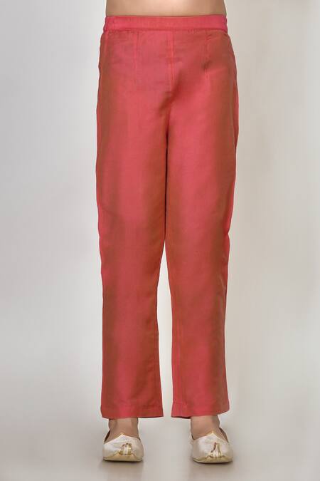 Shop_Petite Pomme_Red Cotton, , Chanderi Embroidery, Sequins Bundi And Kurta Set _Online_at_Aza_Fashions