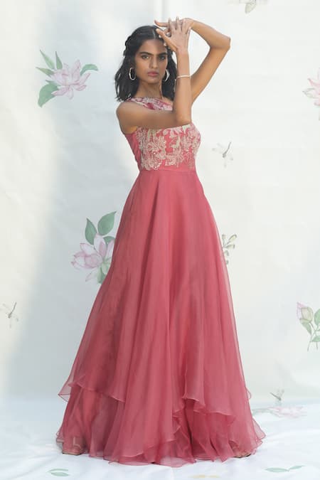 Taavare One Shoulder Layered Gown 
