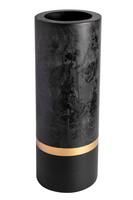 H2h_Black Paper Mache Marble Effect Ellington Vase_at_Aza_Fashions