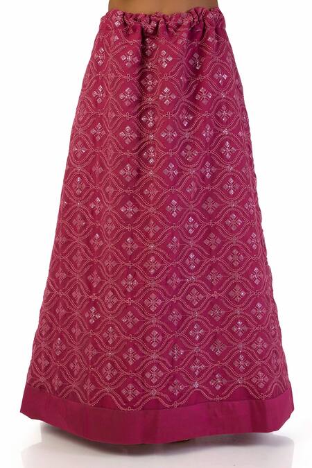 Meghna Shah Maroon Chiffon, Georgette Sequins, Textured Pattern Kaftan Top And Skirt Set at Aza Fashions Meghna Shah_Maroon Chiffon, Georgette Sequins, Textured Pattern Kaftan Top And Skirt Set _at_Aza_Fashions