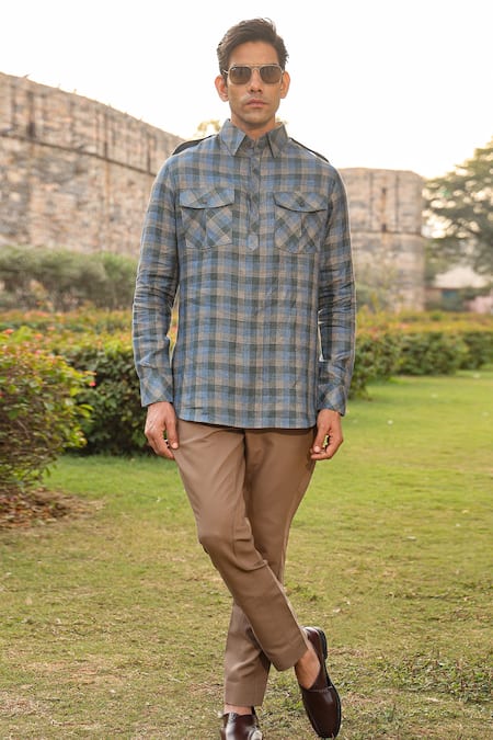 Shop_Raw & Rustic By Niti Bothra_Brown Cotton Plain Breeches _Online_at_Aza_Fashions