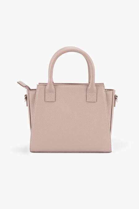 Shop_Tan & Loom_Pink Textured Leather Sling Bag _Online_at_Aza_Fashions