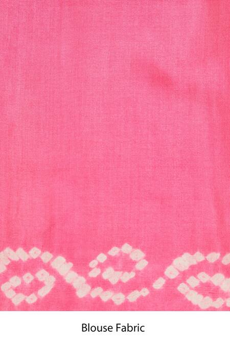 Paaprika_Pink Silk Lace Bandhani Saree_Online_at_Aza_Fashions