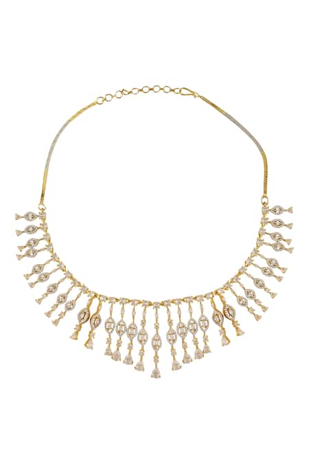 Shop Saga Jewels Multi Color Imitation Diamonds Studded Necklace Set Online at Aza Fashions Shop_Saga Jewels_Multi Color Imitation Diamonds Studded Necklace Set_Online_at_Aza_Fashions