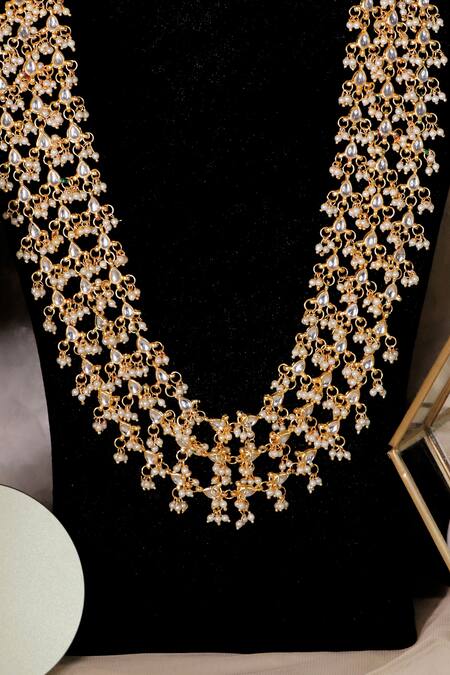 Shop Ishhaara Gold Plated Kundan Layered Haar Online at Aza Fashions Shop_Ishhaara_Gold Plated Kundan Layered Haar _Online_at_Aza_Fashions