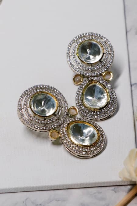 Ishhaara Gold Plated Diamonds, Stones American Embellished Choker Necklace Set at Aza Fashions Ishhaara_Gold Plated Diamonds, Stones American Embellished Choker Necklace Set _at_Aza_Fashions