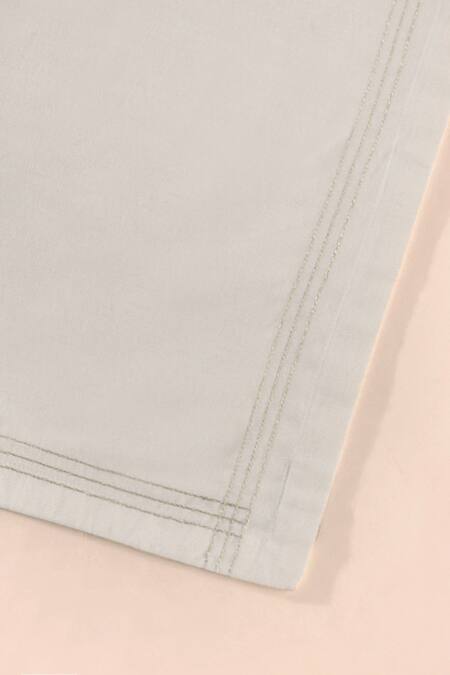 Table Manners_Off White Cloth Midas Touch Napkins - Set 2_at_Aza_Fashions