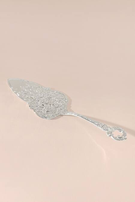 Table Manners_Silver Stainless Steel Kings Dining Bread Knife And Cake Server Set_at_Aza_Fashions