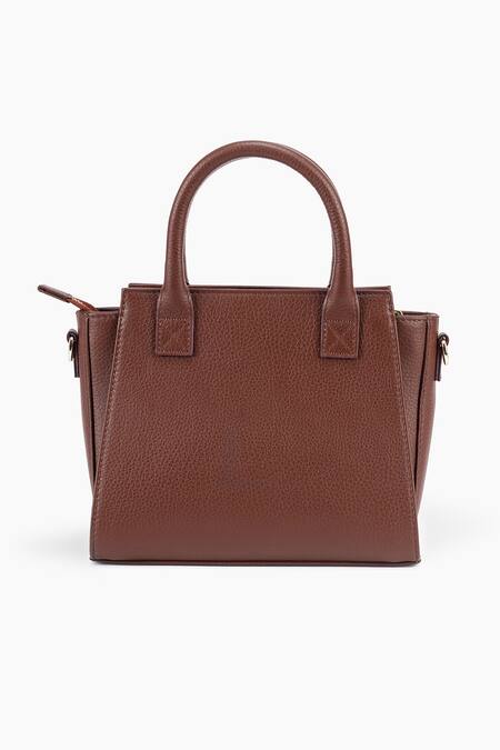 Tan & Loom_Brown Textured Pebble Grain Sling Bag _at_Aza_Fashions