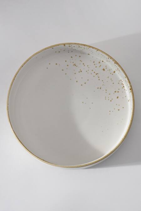 Table Manners_Off White Porcelain Splatter Salad_at_Aza_Fashions