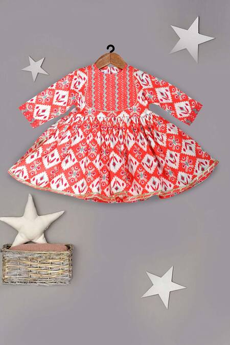 Pankhuri By Priyanka Red Cotton Gota Patti Patola Print Kurta Gharara Set at Aza Fashions Pankhuri By Priyanka_Red Cotton Gota Patti Patola Print Kurta Gharara Set _at_Aza_Fashions