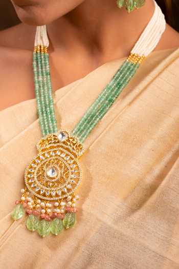Buy_Ishhaara_Multi Color Pearls Layered Necklace Set_Online_at_Aza_Fashions