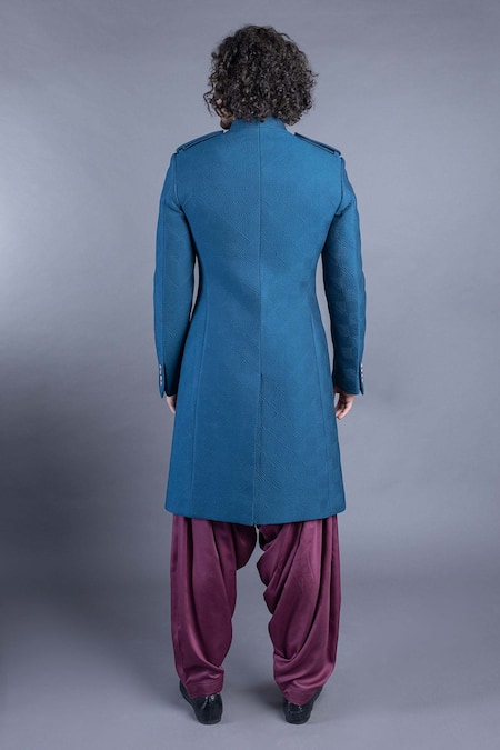 Abhishek Gupta Quilted Sherwani & Kurta Set 