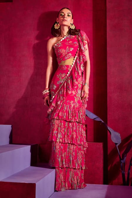 Limerick by Abirr N' Nanki Eliza Pre-Draped Saree With Blouse 