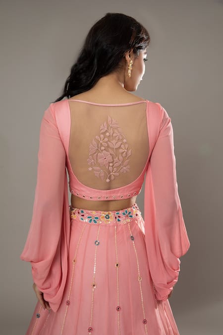Shop I Am Design Pink Raw , Organza Candy Floss Hand Embroidered Bridal Lehenga Set Online at Aza Fashions Shop_I Am Design_Pink Raw , Organza Candy Floss Hand Embroidered Bridal Lehenga Set _Online_at_Aza_Fashions