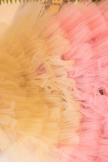 Lil Angels White Net, Silk Sequins, Applique Embellished Ruffle Dress at Aza Fashions Lil Angels_White Net, Silk Sequins, Applique Embellished Ruffle Dress _at_Aza_Fashions