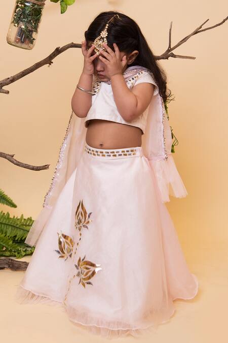 Lil Angels Pink Organza, Silk Embroidery Lehenga Set Online at Aza Fashions Lil Angels_Pink Organza, Silk Embroidery Lehenga Set _Online_at_Aza_Fashions