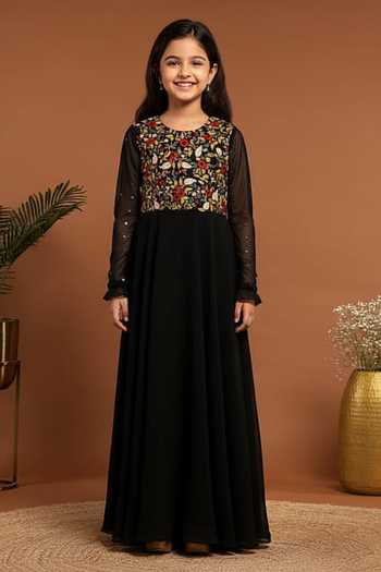 Rirasa Floral Embroidered Anarkali With Jacket For Kids