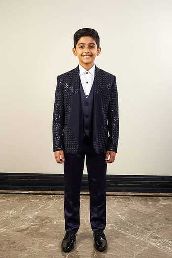 Soniya G Flora Embroidered Tuxedo Set For Kids