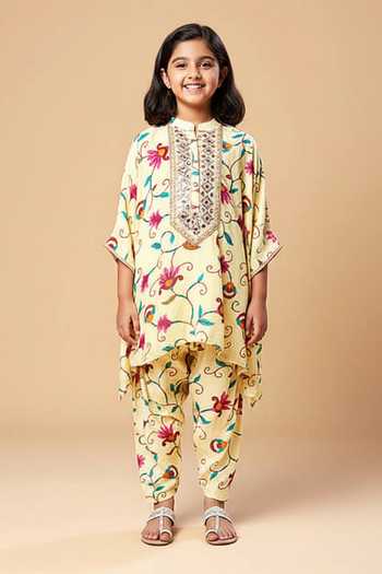SPRING BREAK Floral Print Tunic & Pant Set For Kids