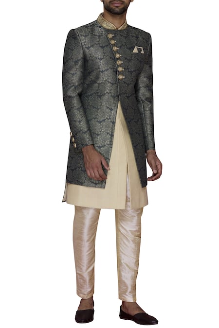 Arihant Rai Sinha Beige Layered Sherwani Set