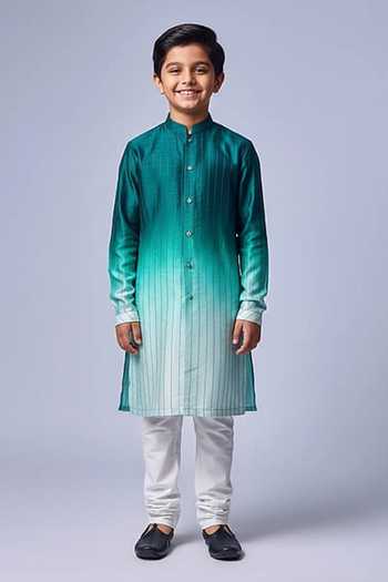 Chatenya Mittal Ombre Tagai Kurta Set For Kids