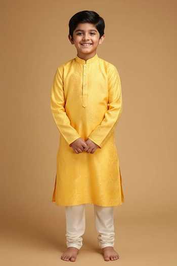 Chatenya Mittal Floral Motif Kurta  For Kids