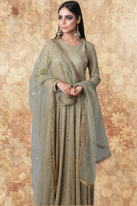 Abhi Singh Embroidered Anarkali with Dupatta 