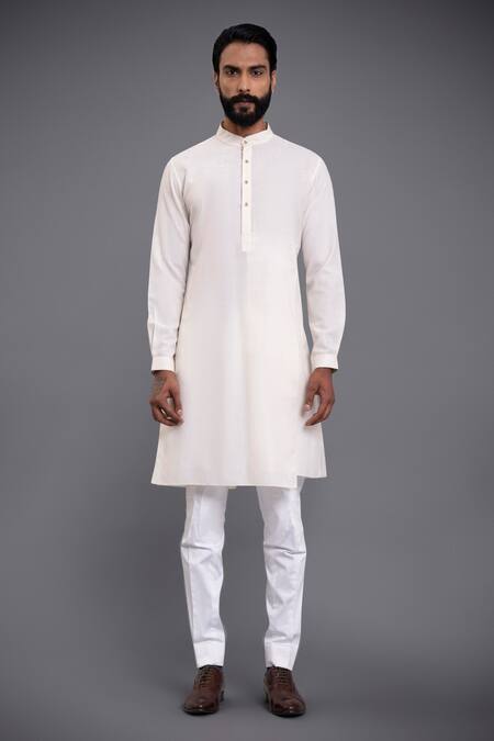 Raghavendra Rathore Jodhpur_Off White Cotton Kurta _Online_at_Aza_Fashions