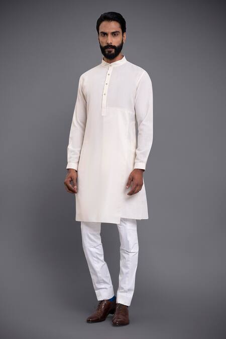 Buy_Raghavendra Rathore Jodhpur_Off White Cotton Kurta _Online_at_Aza_Fashions