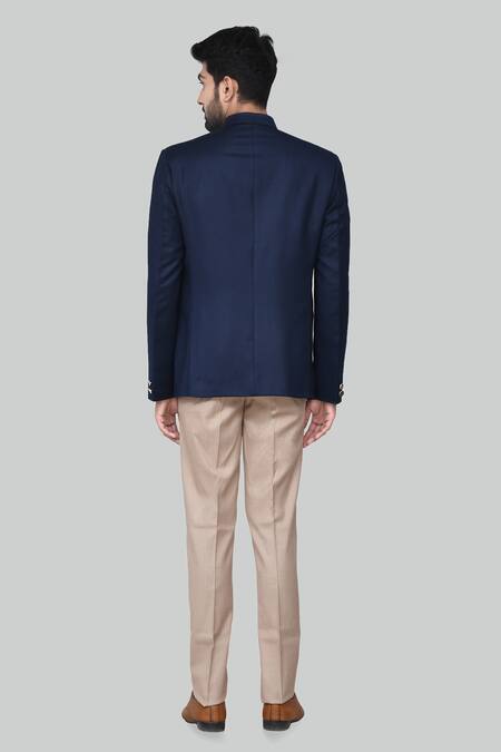 Shop Arihant Rai Sinha Blue Cotton Tassels, Embroidery Bandhgala Set at Aza Fashions Shop_Arihant Rai Sinha_Blue Cotton Tassels, Embroidery Bandhgala Set_at_Aza_Fashions