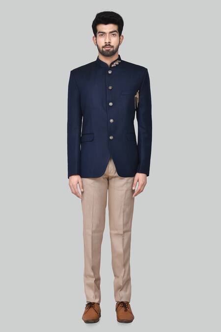 Buy Arihant Rai Sinha Blue Cotton Tassels, Embroidery Bandhgala Set Online at Aza Fashions Buy_Arihant Rai Sinha_Blue Cotton Tassels, Embroidery Bandhgala Set_Online_at_Aza_Fashions