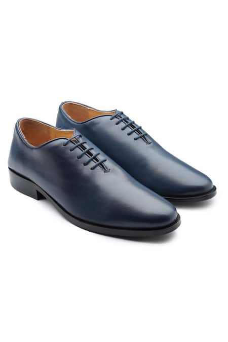 Buy Blue Leather Handcrafted Formal Shoes For Men by Artimen Online at Aza  Fashions.