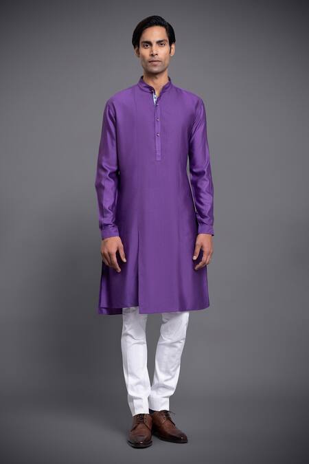 Buy Raghavendra Rathore Jodhpur Purple Silk Kurta at Aza Fashions Buy_Raghavendra Rathore Jodhpur_Purple Silk Kurta_at_Aza_Fashions