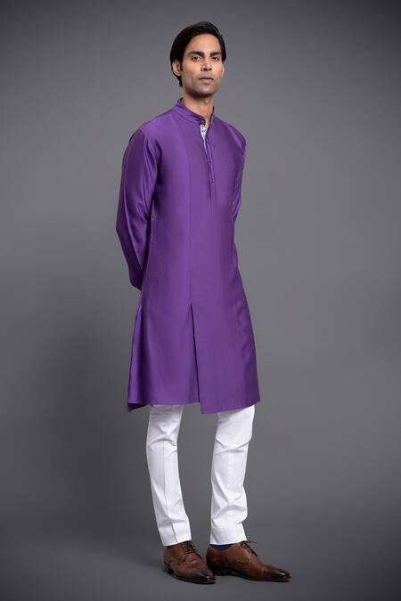 Shop Raghavendra Rathore Jodhpur Purple Silk Kurta at Aza Fashions Shop_Raghavendra Rathore Jodhpur_Purple Silk Kurta_at_Aza_Fashions