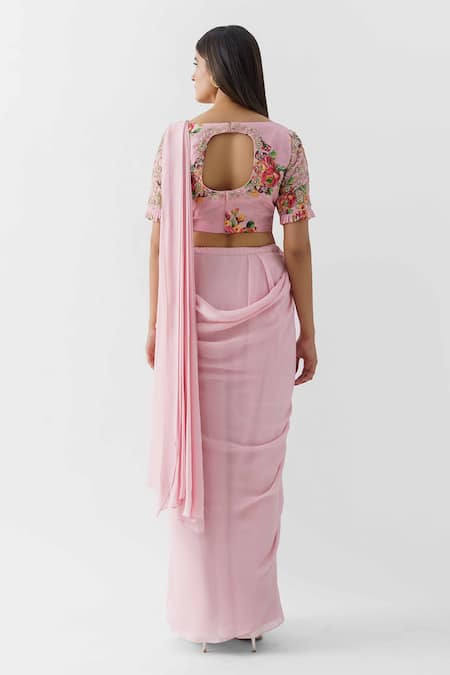 Suruchi Parakh Pre-Draped Saree With Embroidered Blouse 