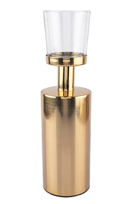 Kaksh Studio_Black Aluminium Allure Candle Holder - Set Of 2_at_Aza_Fashions