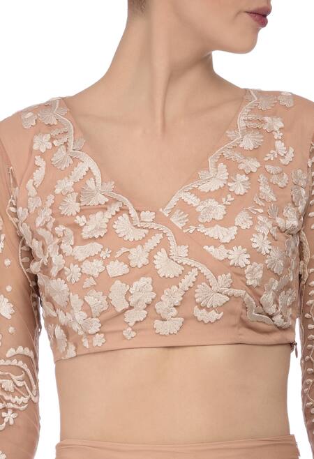 Buy_Astha Narang_Beige Embroidered Lehenga Set_Online_at_Aza_Fashions