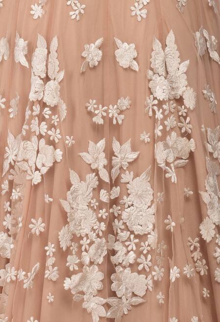 Shop_Astha Narang_Beige Embroidered Lehenga Set_Online_at_Aza_Fashions