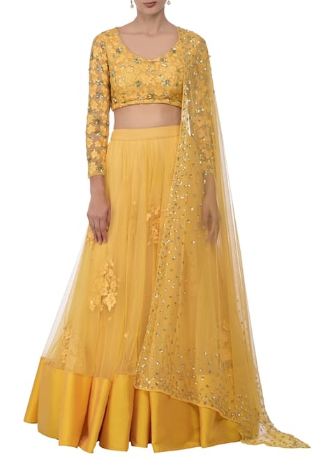 Astha Narang Floral Embroidered Lehenga Set 
