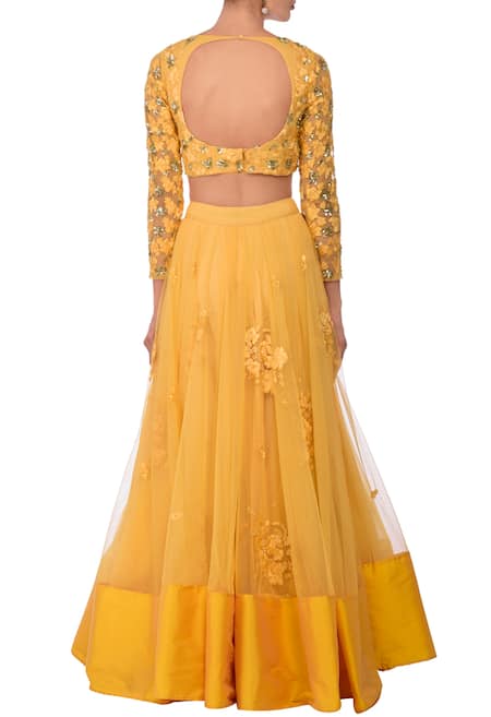 Astha Narang Floral Embroidered Lehenga Set 