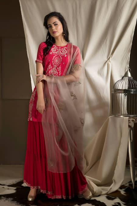 Ladyline Designer Womens Silk Sharara Pants Hand work Sequins India | Ubuy